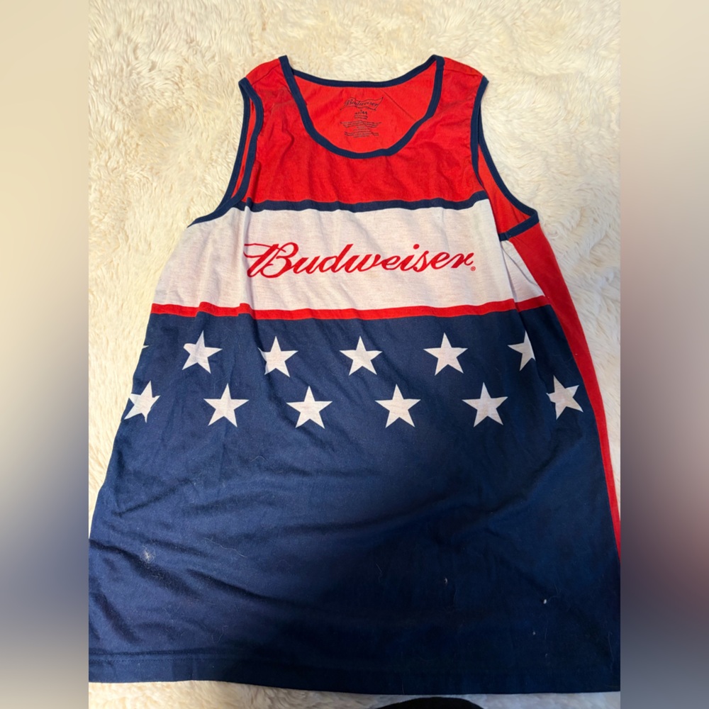 Budweiser Red White Navy Star Men’s Tank Top